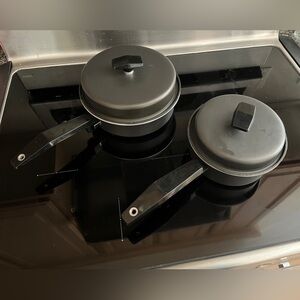 Vintage Miracle Maid West Bend Black Anodized Cookware